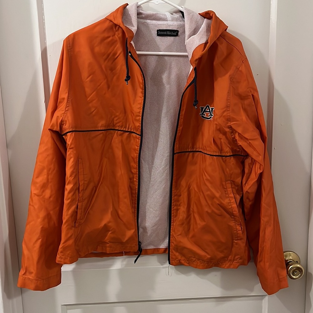 Vintage Auburn hooded rain jacket